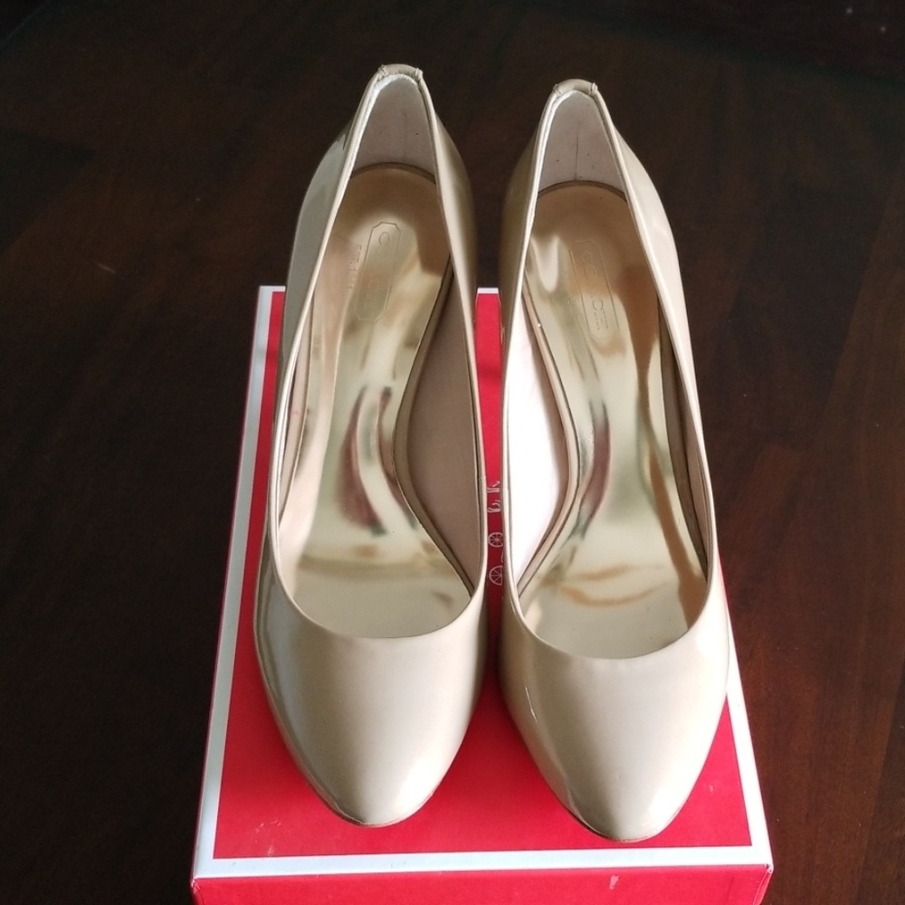 Coach Nala Patent Cappuccino high heels